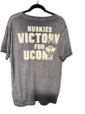 PINK Victoria’s Secret Huskies Victory for UConn Tee Gray Short Sleeve